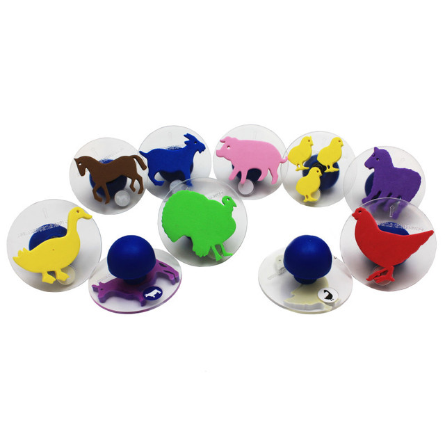 LEARNING ADVANTAGE READY 2 LEARN™ Giant Stampers - Farm Animals - Set of 10
