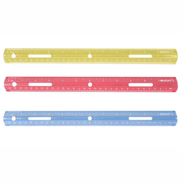 ACME UNITED CORPORATION Westcott® 12" Plastic Ruler, Assorted Colors (No Color Choice)