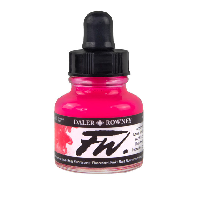 DIXON FINE ART Daler-Rowney FW Acrylic Ink, Fluorescent Pink, 29.5ml, 1 Count