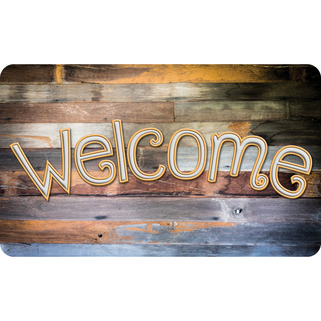 ASHLEY PRODUCTIONS Ashley Productions® The Original Fun Mat™, Welcome Mat, 18" x 30", Reclaimed Wood Welcome