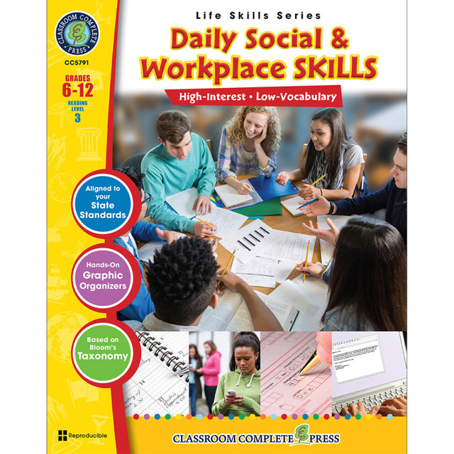 CLASSROOM COMPLETE PRESS Classroom Complete Press Daily Social & Workplace Skills Book, Grade 6-12