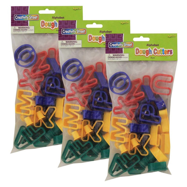 DIXON TICONDEROGA CO Creativity Street® Dough & Clay Cutter Set, Capital Letters, 1-9/16", 26 Pieces Per Pack, 3 Packs