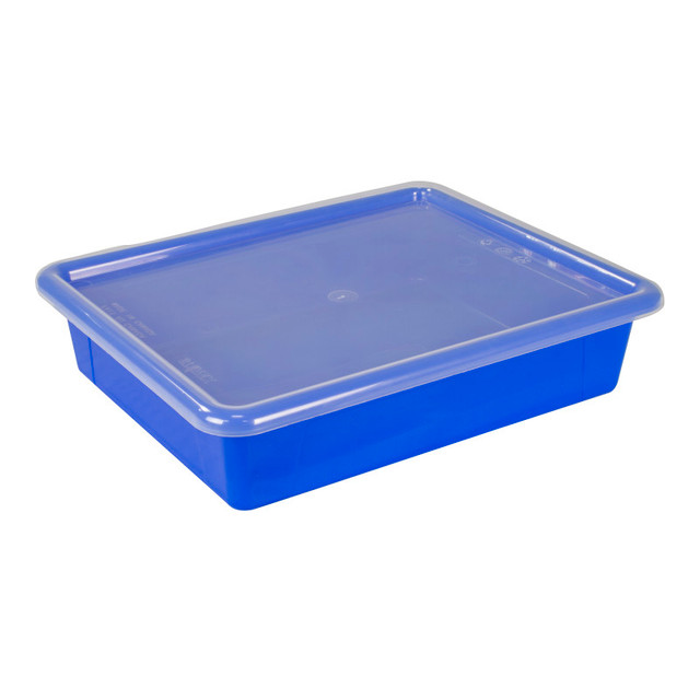 STOREX INDUSTRIES Storex Flat Storage Tray with Lid, Blue