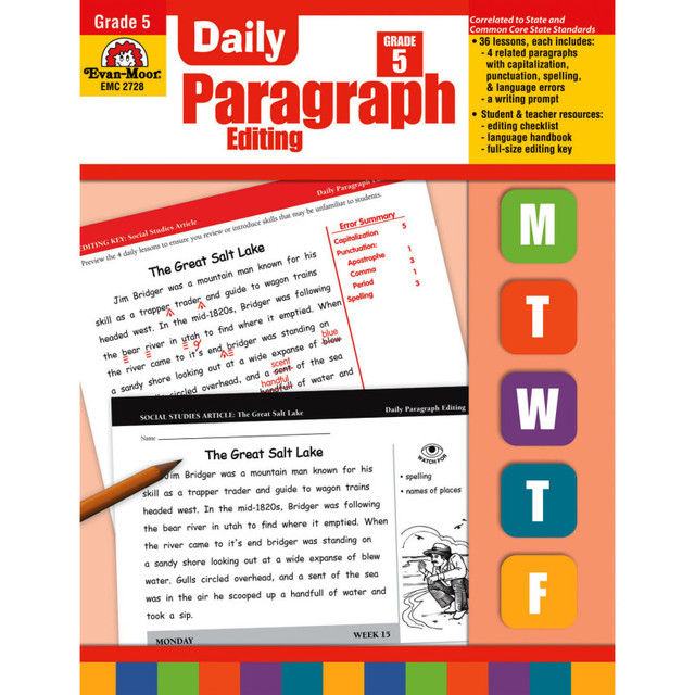 CARSON DELLOSA EDUCATION Evan-Moor Educational Publishers Daily Paragraph Editing Book, Grade 5