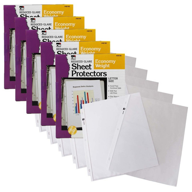 ADVANTUS Charles Leonard Sheet Protectors, Reduced Glare, Letter Size, Clear, 50 Per Box, 5 Boxes