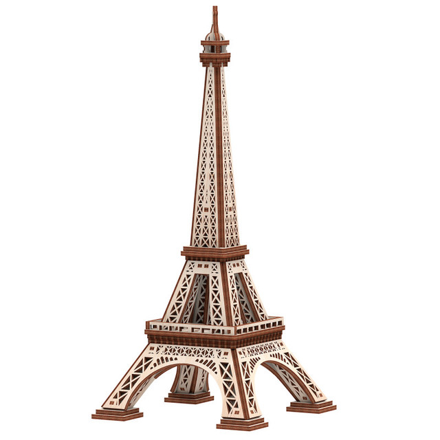 ARTVENTURE LLC Mr.PLAYWOOD Eiffel Tower Wooden 3D Model, STEM Building Kit