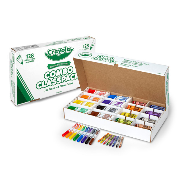 CRAYOLA LLC Crayola® Crayon/Marker Combo Classpack®, 8 Colors, Pack of 256