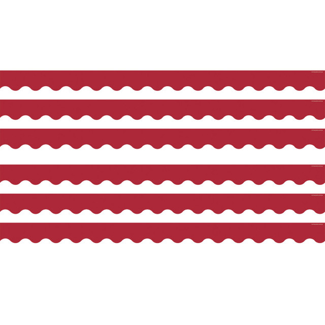TEACHER CREATED RESOURCES Teacher Created Resources® Cranberry Red Scalloped Border Trim, 35 Feet Per Pack, 6 Packs