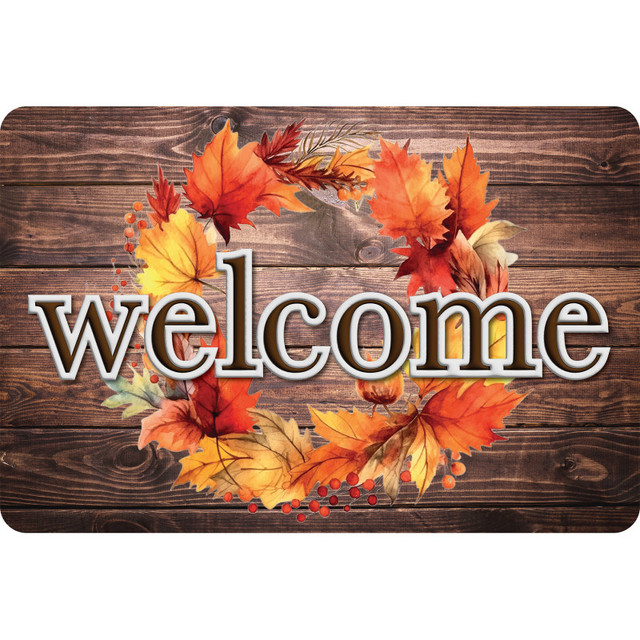 ASHLEY PRODUCTIONS Ashley Productions® The Original Fun Mat™, Welcome Mat, 15.5" x 23.5", Fall Wreath Welcome