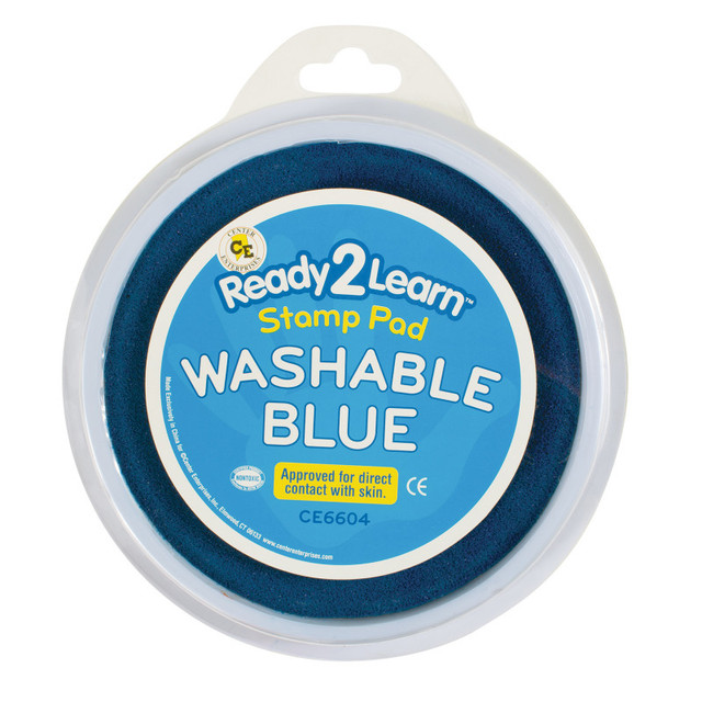 LEARNING ADVANTAGE READY 2 LEARN™ Jumbo Circular Washable Stamp Pad - Blue - 5.75" dia.