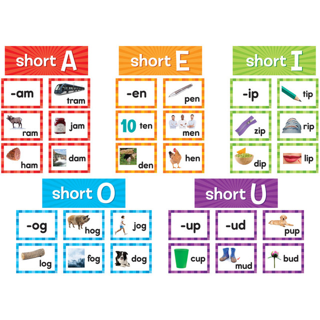 TEACHER CREATED RESOURCES Teacher Created Resources® Short Vowels Pocket Chart Cards, 205 Pieces