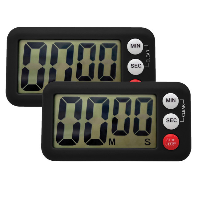 TEACHER CREATED RESOURCES Teacher Created Resources® Magnetic Digital Classroom Timer, Black, Pack of 2