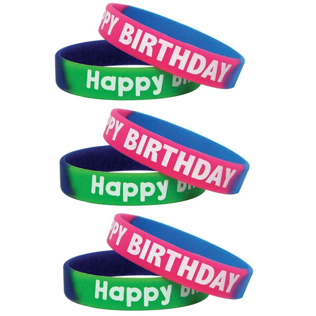 TEACHER CREATED RESOURCES Teacher Created Resources® Fancy Happy Birthday Two-Toned Wristband Pack, 10 Per Pack, 3 Packs
