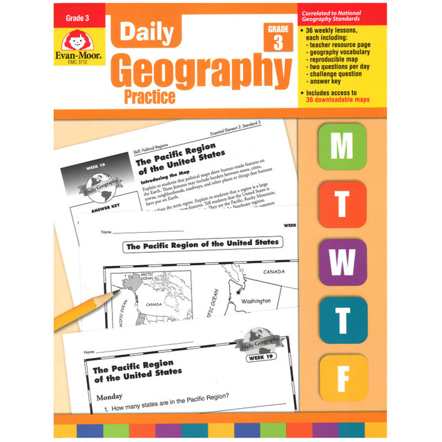 CARSON DELLOSA EDUCATION Evan-Moor Educational Publishers Daily Geography Practice Book, Grade 3