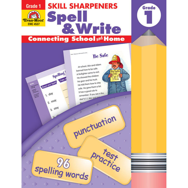 CARSON DELLOSA EDUCATION Evan-Moor Educational Publishers Skill Sharpeners Spell & Write Book, Grade 1