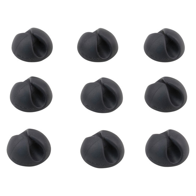 ADVANTUS Bluelounge® Cabledrop Minis Cord Management, Black, Pack of 9