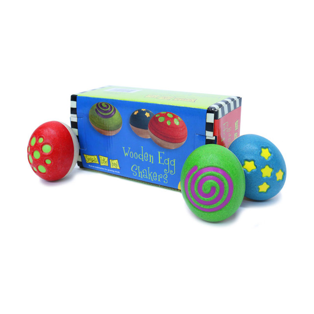 WESTCO EDUCATIONAL PRODUCTS Sounds Like Fun! Wooden Egg Shakers, Set of 3