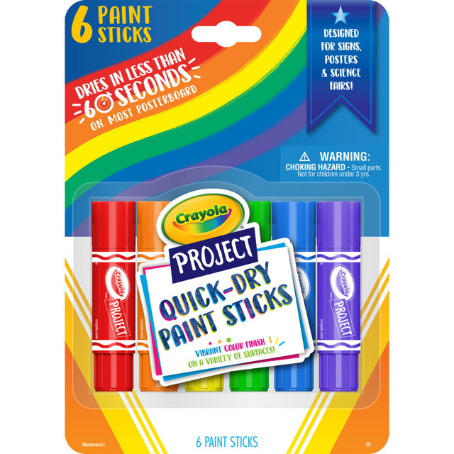 CRAYOLA LLC Crayola® Project™ Quick-Dry Paint Sticks, 6 Count
