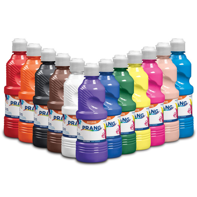 DIXON TICONDEROGA CO Prang® Tempera Paint Set, Assorted Colors, 16 oz Bottles, Set of 12