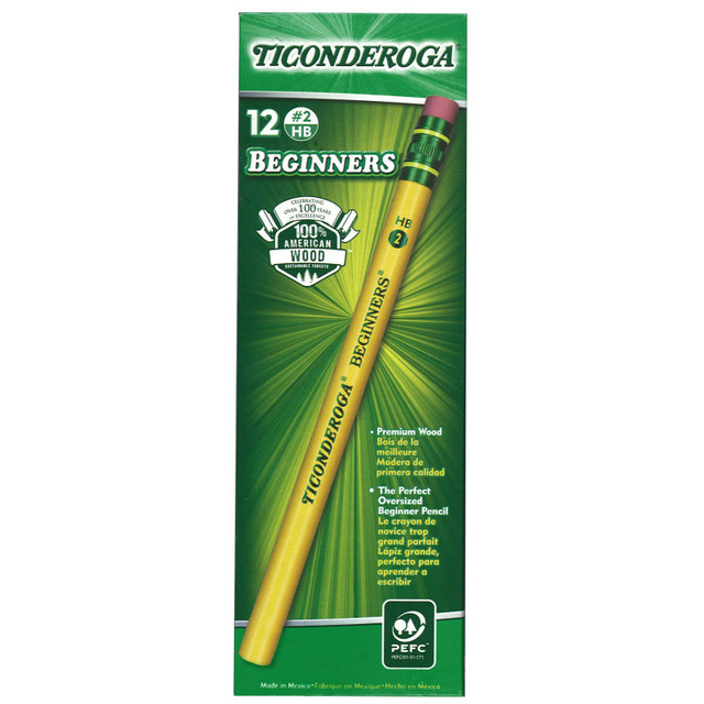 DIXON TICONDEROGA CO Ticonderoga® Beginners® Pencils with Eraser, Pack of 12