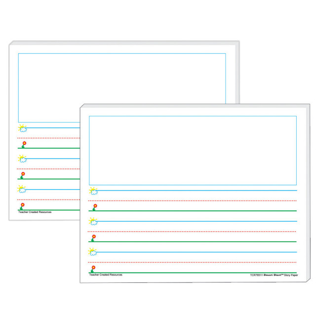TEACHER CREATED RESOURCES Teacher Created Resources® Smart Start K-1 Story Paper: 100 Sheets Per Pack, 2 Packs