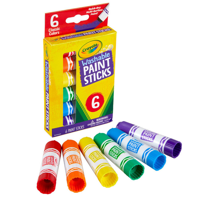 CRAYOLA LLC Crayola® Washable Paint Sticks, 6 colors