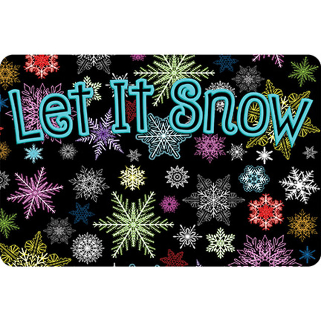 ASHLEY PRODUCTIONS Ashley Productions® The Original Fun Mat™, Welcome Mat, 15.5" x 23.5", Let It Snow Colorful Snowflakes