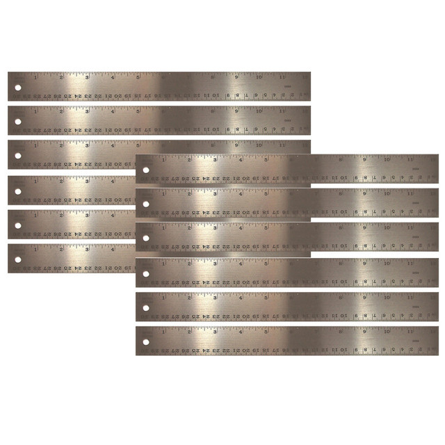 THE PENCIL GRIP The Pencil Grip™ Stainless Steel Ruler, 12", Pack of 12