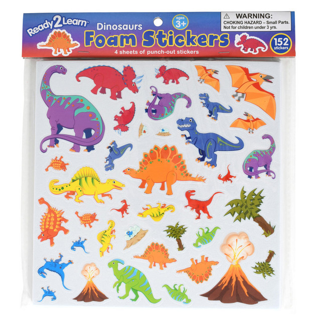 LEARNING ADVANTAGE READY 2 LEARN™ Foam Stickers - Dinosaurs - Pack of 152