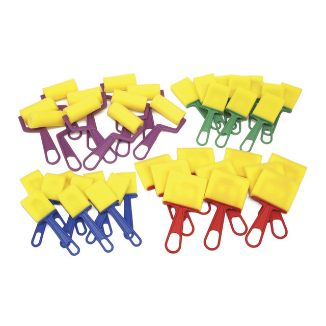 DIXON TICONDEROGA CO Creativity Street® Foam Brush Classroom Pack, Assorted Colors & Sizes, 40 Pieces