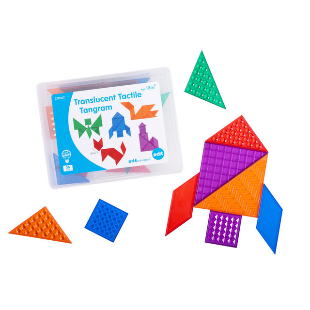 LEARNING ADVANTAGE edxeducation® Translucent Tactile Tangrams LEARNING ADVANTAGE edxeducation® Translucent Tactile Tangrams