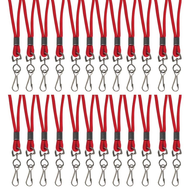 C-LINE PRODUCTS INC C-Line® Standard Lanyard, Red, Swivel Hook, Pack of 24