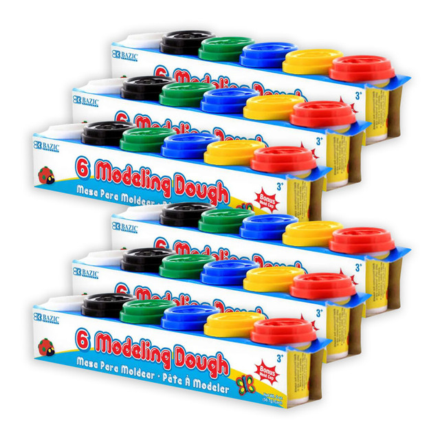 BAZIC PRODUCTS BAZIC Products® Modeling Dough, 2 oz. Multi Color, 6 Per Pack, 6 Packs