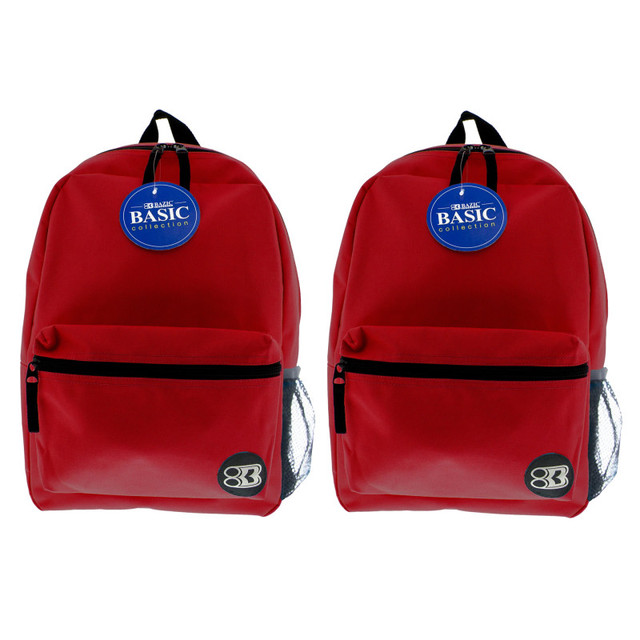 BAZIC PRODUCTS BAZIC Products® Basic Backpack 16" Burgundy, Pack of 2