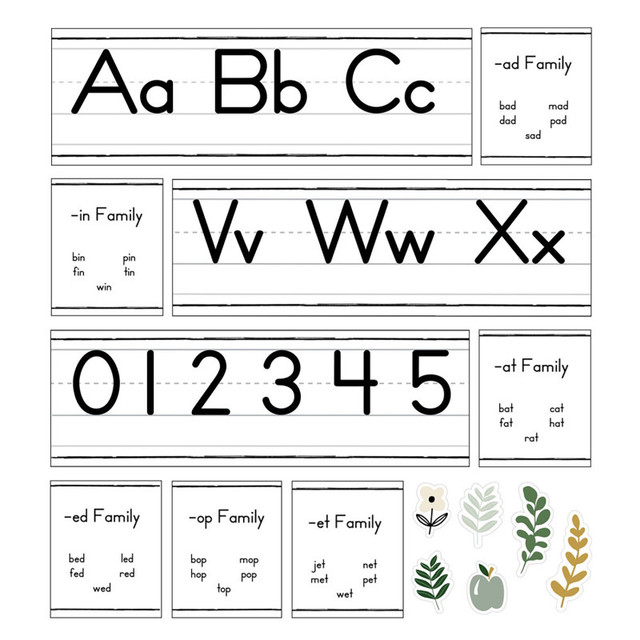 CARSON DELLOSA EDUCATION Carson Dellosa Education Farmhouse Alphabet Line: Manuscript Bulletin Board Set, 52 Pieces