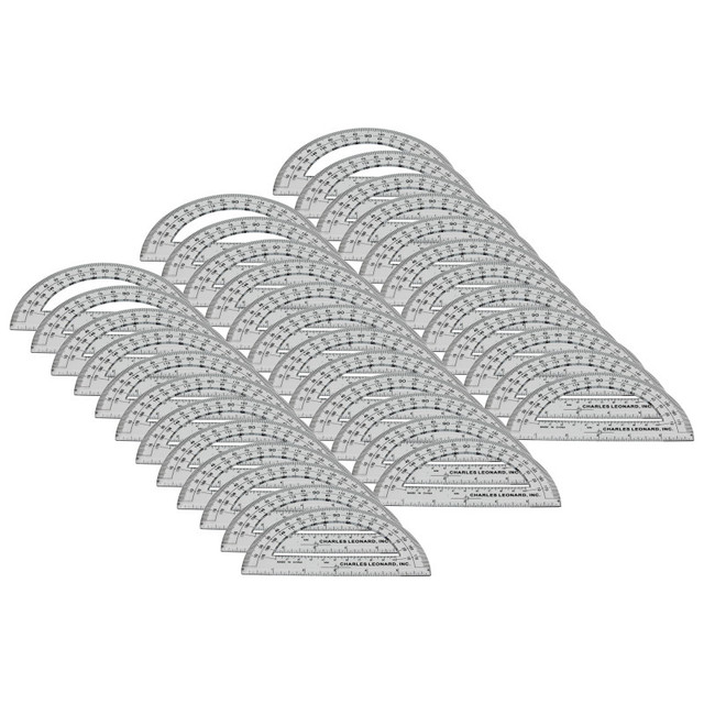 ADVANTUS Charles Leonard Protractor Plastic, 6-Inch, 12 Per Pack, 3 Packs