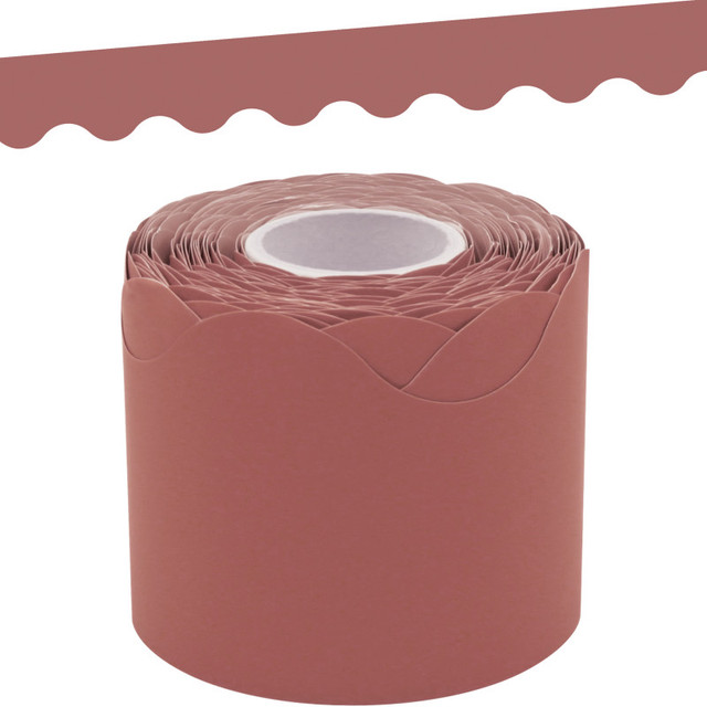 TEACHER CREATED RESOURCES Teacher Created Resources® Deep Rose Scalloped Rolled Border Trim, 50 Feet
