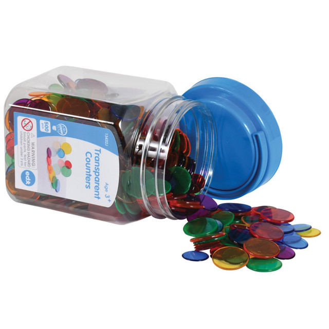 LEARNING ADVANTAGE edxeducation® Transparent Counters - Mini Jar - Set of 500