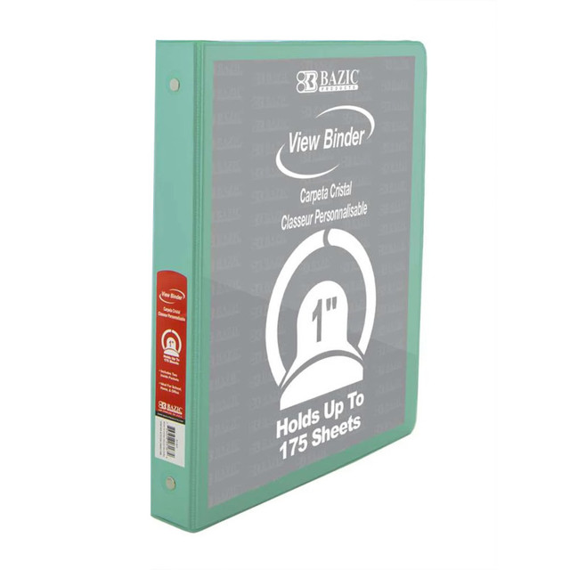BAZIC PRODUCTS BAZIC Products® 1" 3-Ring View Binder with 2-Pockets, Assorted Pastel Colors, 1 Count BAZIC PRODUCTS BAZIC Products® 1" 3-Ring View Binder with 2-Pockets, Assorted Pastel Colors, 1 Count