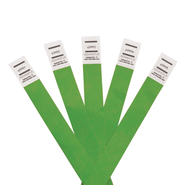 ADVANTUS Advantus® Tyvek® Wristbands Green, Pack of 500