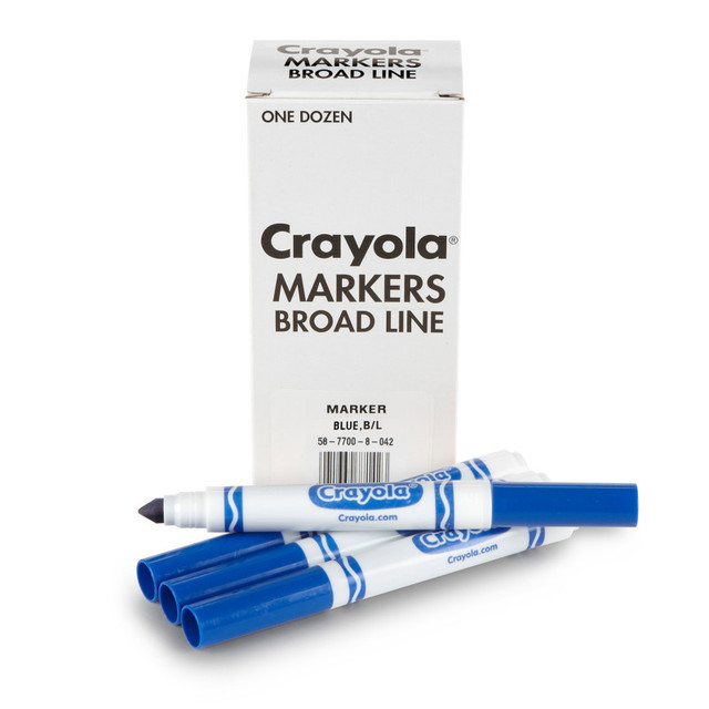 CRAYOLA LLC Crayola® Bulk Markers, Conical Tip, Blue, 12 Count