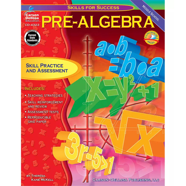 CARSON DELLOSA EDUCATION Carson Dellosa Education Pre-Algebra Resource Book, Grades 6-8, Paperback
