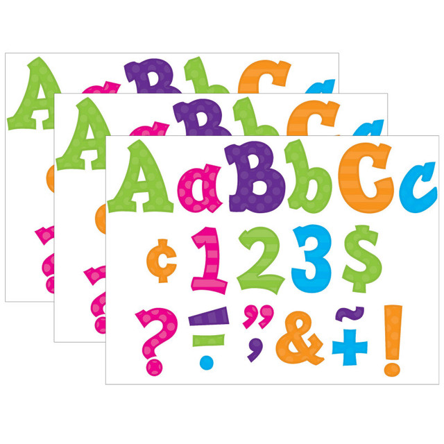 TEACHER CREATED RESOURCES Teacher Created Resources® Multi Bright Sassy Solids 5" Letters, 238 Characters Per Pack, 3 Packs