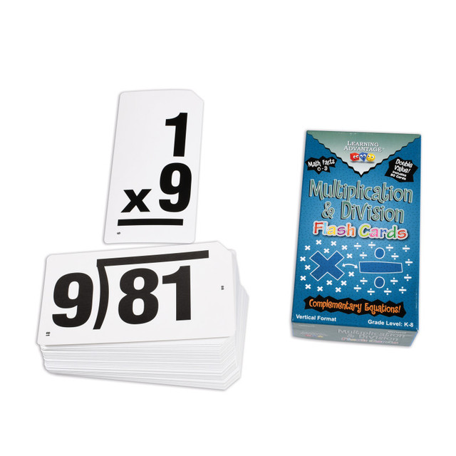 LEARNING ADVANTAGE Learning Advantage® Double-Value Vertical Flash Cards - Multiplication & Division Set - Set of 81