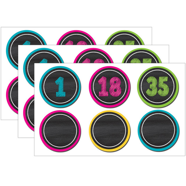 TEACHER CREATED RESOURCES Teacher Created Resources® Chalkboard Brights Numbers Magnetic Accents, 42 Pieces Per Pack, 3 Packs