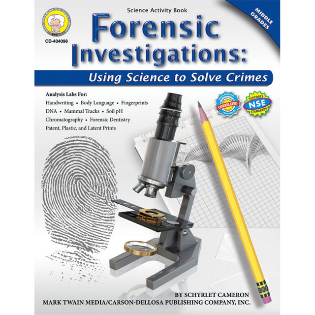 CARSON DELLOSA EDUCATION Mark Twain Media Forensic Investigations Resource Book, Grade 6-8, Paperback