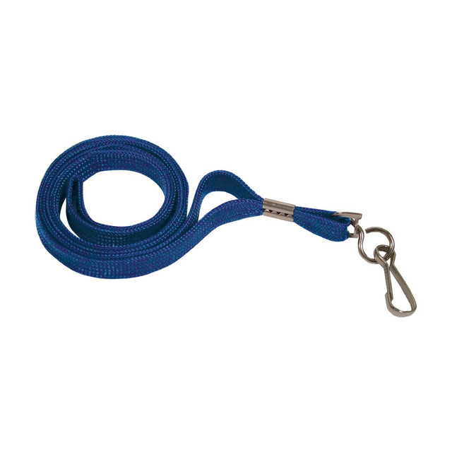 ADVANTUS Advantus® Deluxe Lanyard with J-Hook, Navy Blue, Box of 24