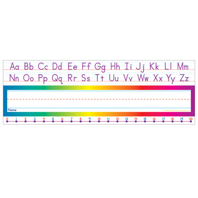 SCHOLASTIC TEACHING RESOURCES Scholastic Alphabet-Number Line (Standard) Name Plates, Pack of 36