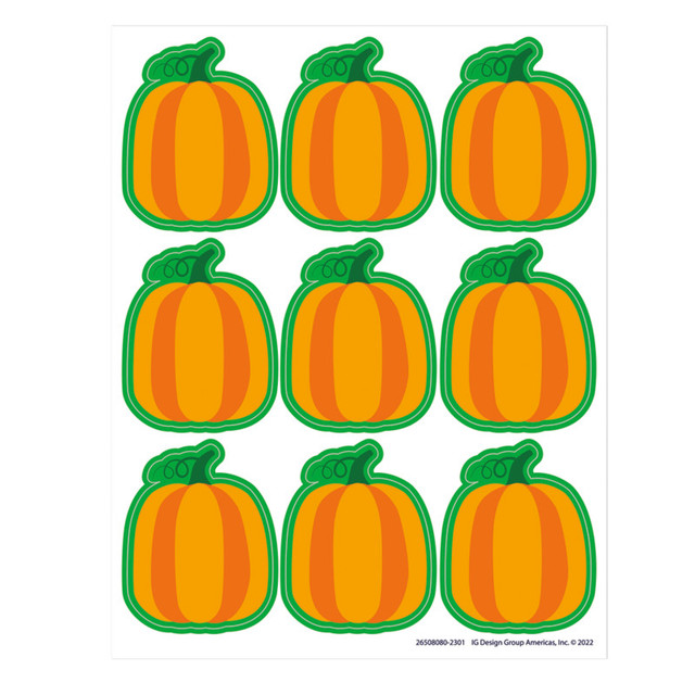 EUREKA Eureka® Fall Pumpkin Giant Stickers, 36 Per Pack, 12 Packs