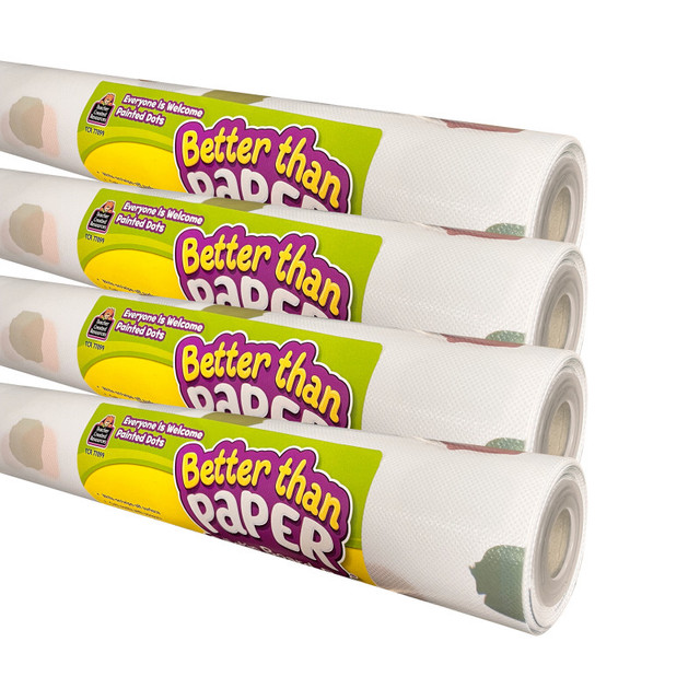 TEACHER CREATED RESOURCES Teacher Created Resources® Better Than Paper Bulletin Board Roll, Everyone is Welcome Painted Dots, 4-Pack